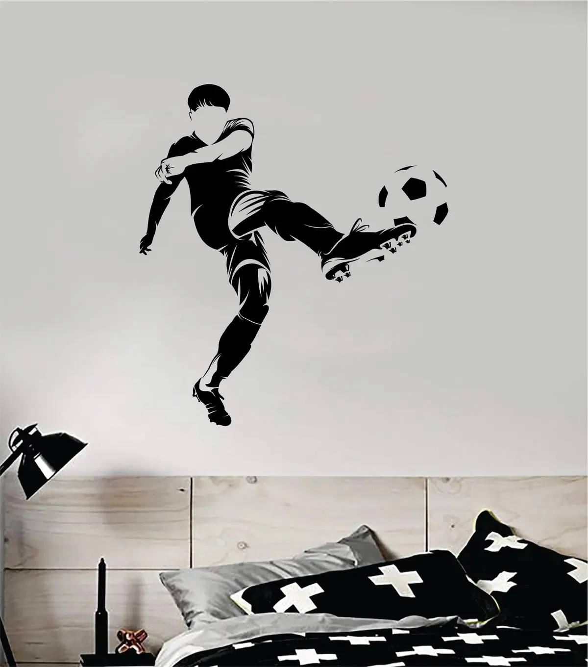 Soccer Player Kick V2 Decal Sticker Wall Vinyl Art Decor Home Bedroom Sports Futbol World Cup Fifa Teen Kids Baby Nursery 1