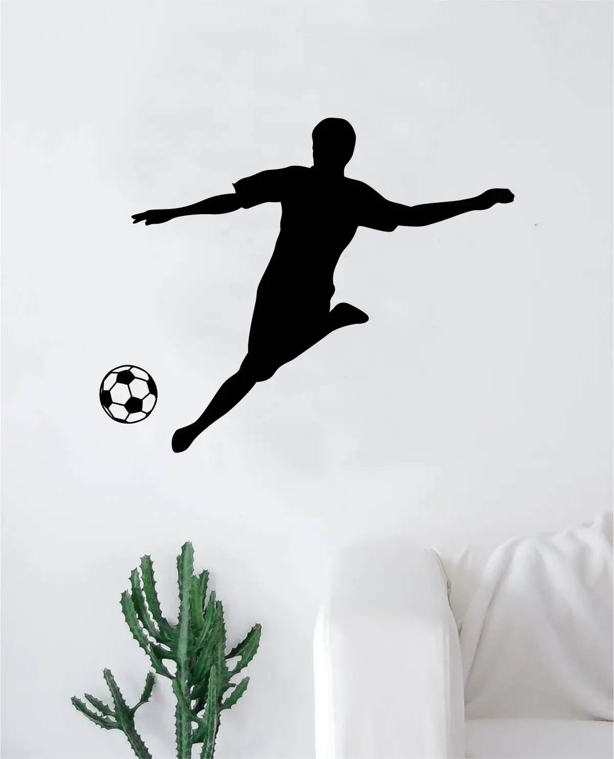 Soccer Player Kick Decal Sticker Wall Vinyl Art Decor Home Bedroom Sports Futbol World Cup Fifa Teen Kids Baby Nursery 1