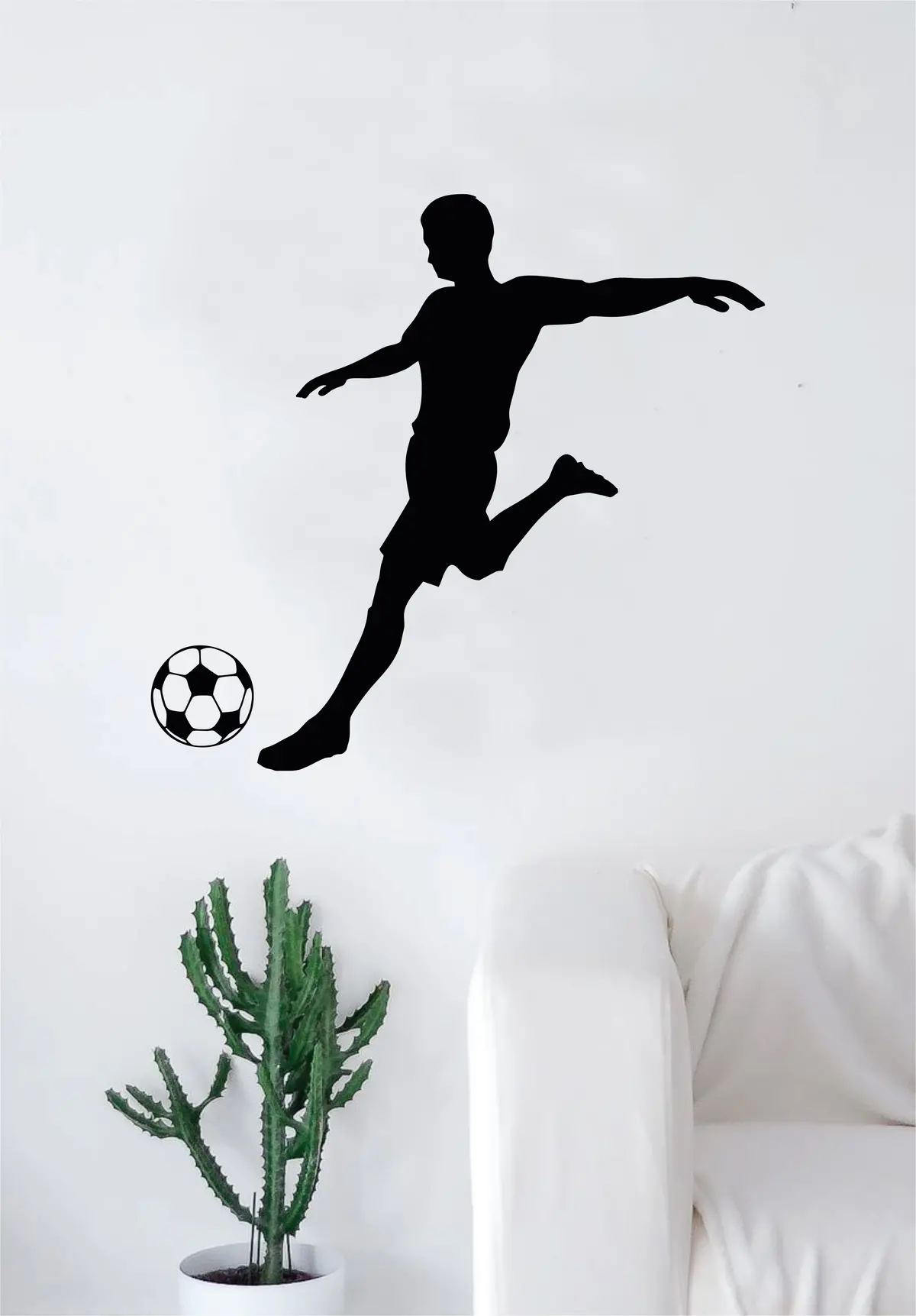 Soccer Player Silhouette V2 Decal Sticker Wall Vinyl Art Decor Home Bedroom Sports Futbol World Cup Fifa Teen Kids Baby Nursery 1