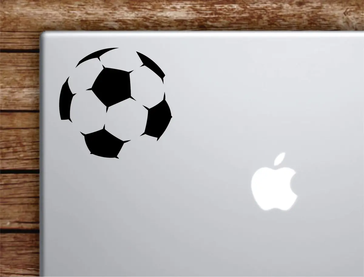 Soccer Ball Laptop Wall Decal Sticker Vinyl Art Quote Macbook Apple Decor Car Window Truck Kids Baby Teen Inspirational Girls Boys Sports Fifa Futbol 1