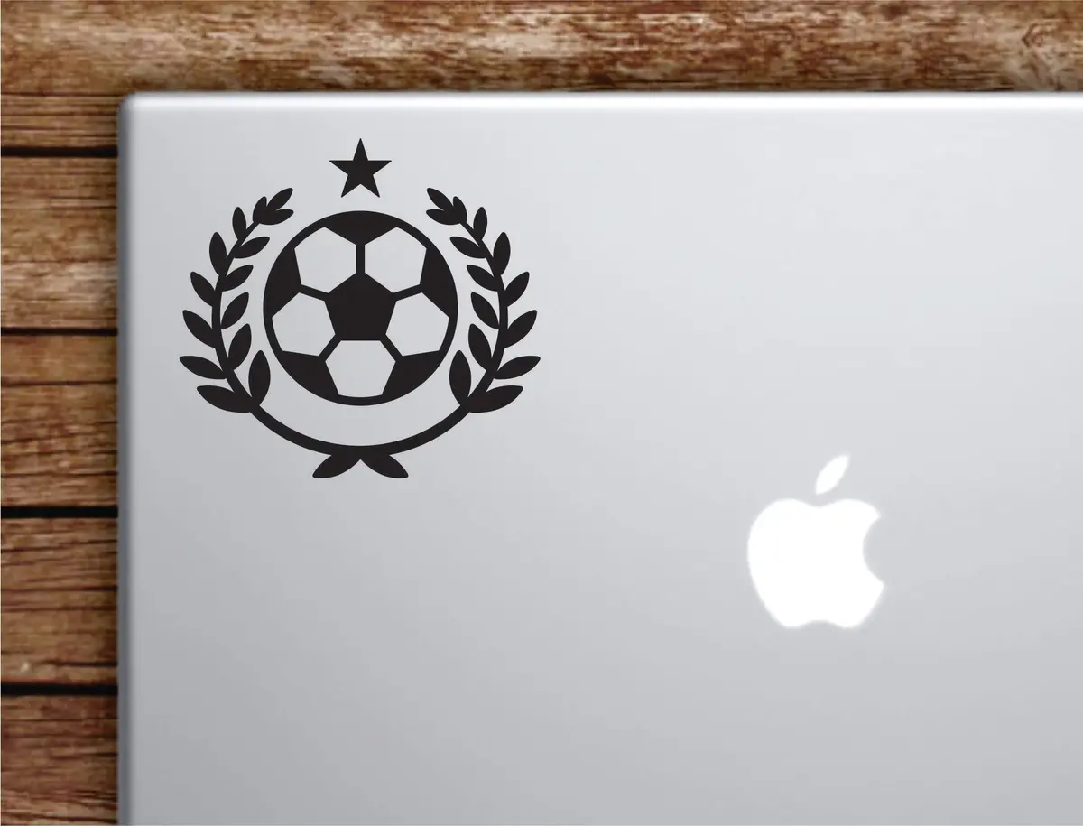 Soccer Ball Star Laptop Wall Decal Sticker Vinyl Art Quote Macbook Apple Decor Car Window Truck Teen Inspirational Girls Sports Fifa Futbol 1