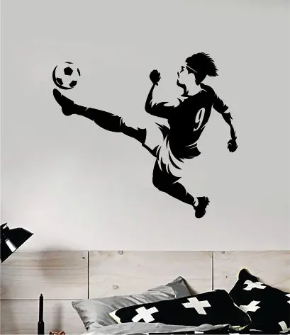 Soccer Player V3 Wall Decal Sticker Vinyl Art Bedroom Room Home Decor Quote Kids Teen Baby Boy Girl Sports Futbol Fifa World Cup 1