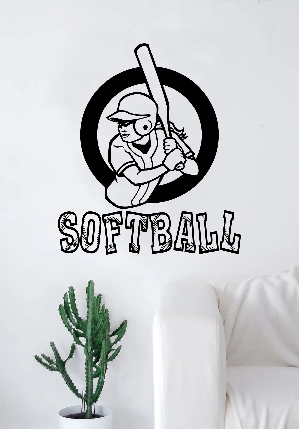 Softball Batter Quote Decal Sticker Vinyl Wall Room Decor Decoration Art Family Home Sports Girls Teen Baseball 1