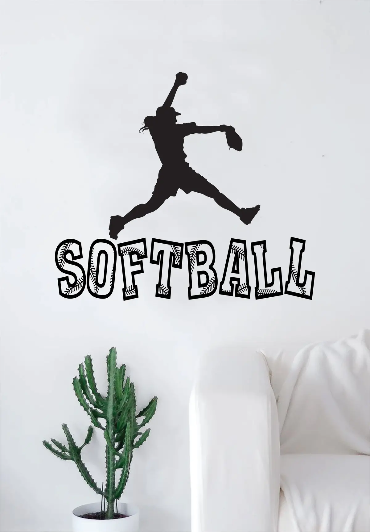 Softball Pitcher Quote Decal Sticker Vinyl Wall Room Decor Decoration Art Family Home Sports Girls Teen Baseball 1