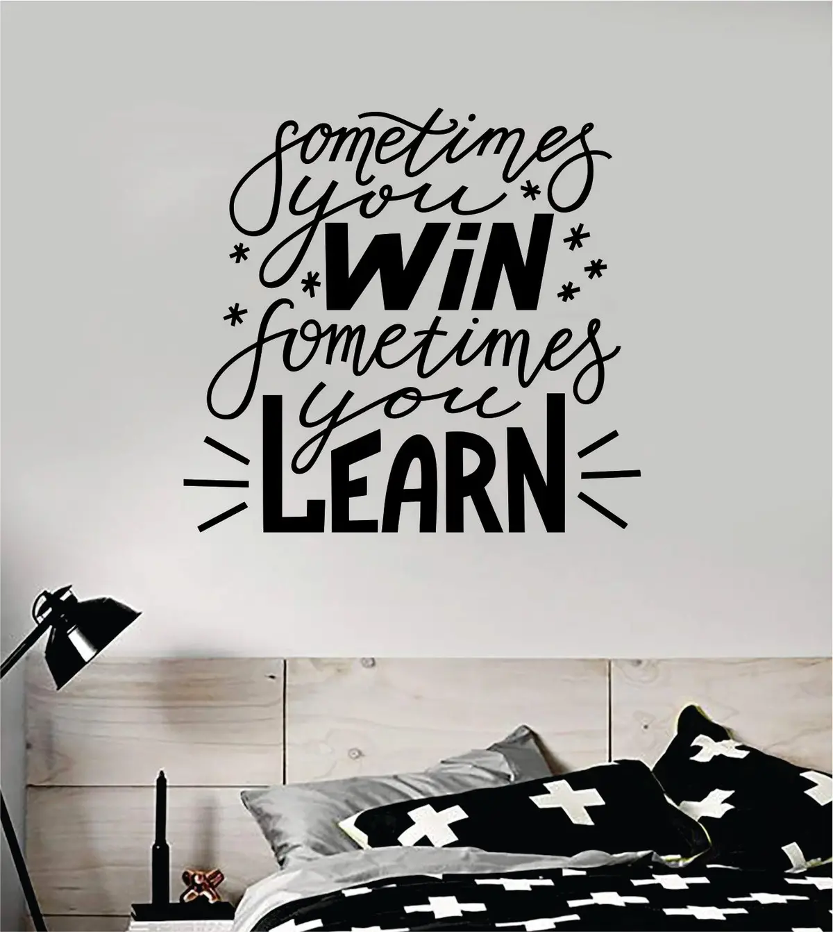 Sometimes You Win Learn V2 Quote Wall Decal Sticker Bedroom Room Art Vinyl Inspirational Motivational Teen School Baby Nursery Kids Office Gym 1