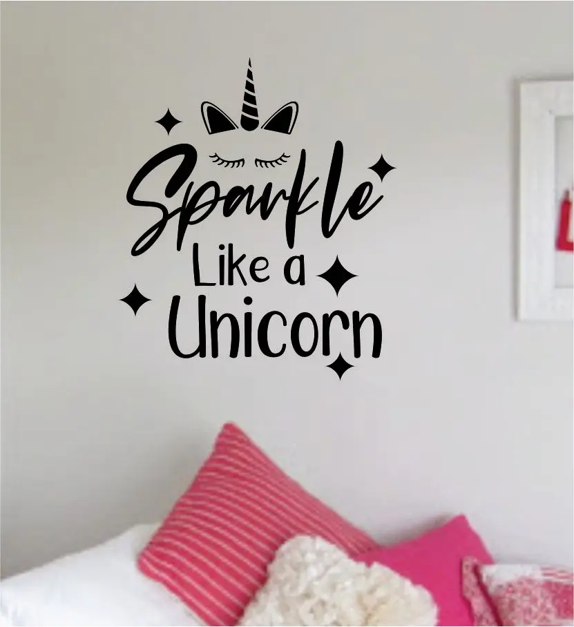Sparkle Like A Unicorn Wall Decal Sticker Vinyl Room Decor Art Bedroom Cute Magical Horse Girl Teen Baby Nursery 1