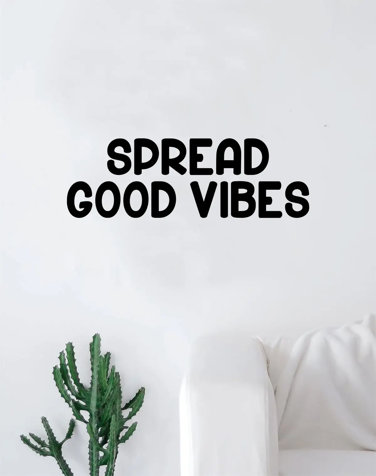 Spread Good Vibes Quote Decal Sticker Wall Vinyl Art Decor Bedroom Living Room Namaste Yoga Mandala Om Meditate Zen Buddha Lotus Positive Happy Smile 1