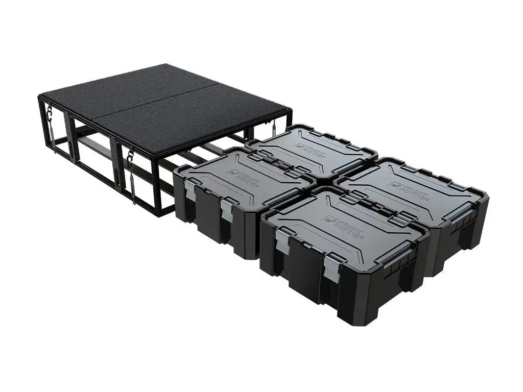 Front Runner Wolf Pack Pro Storage System Kit - Narrow 4-Box Truck Bed Organizer 1