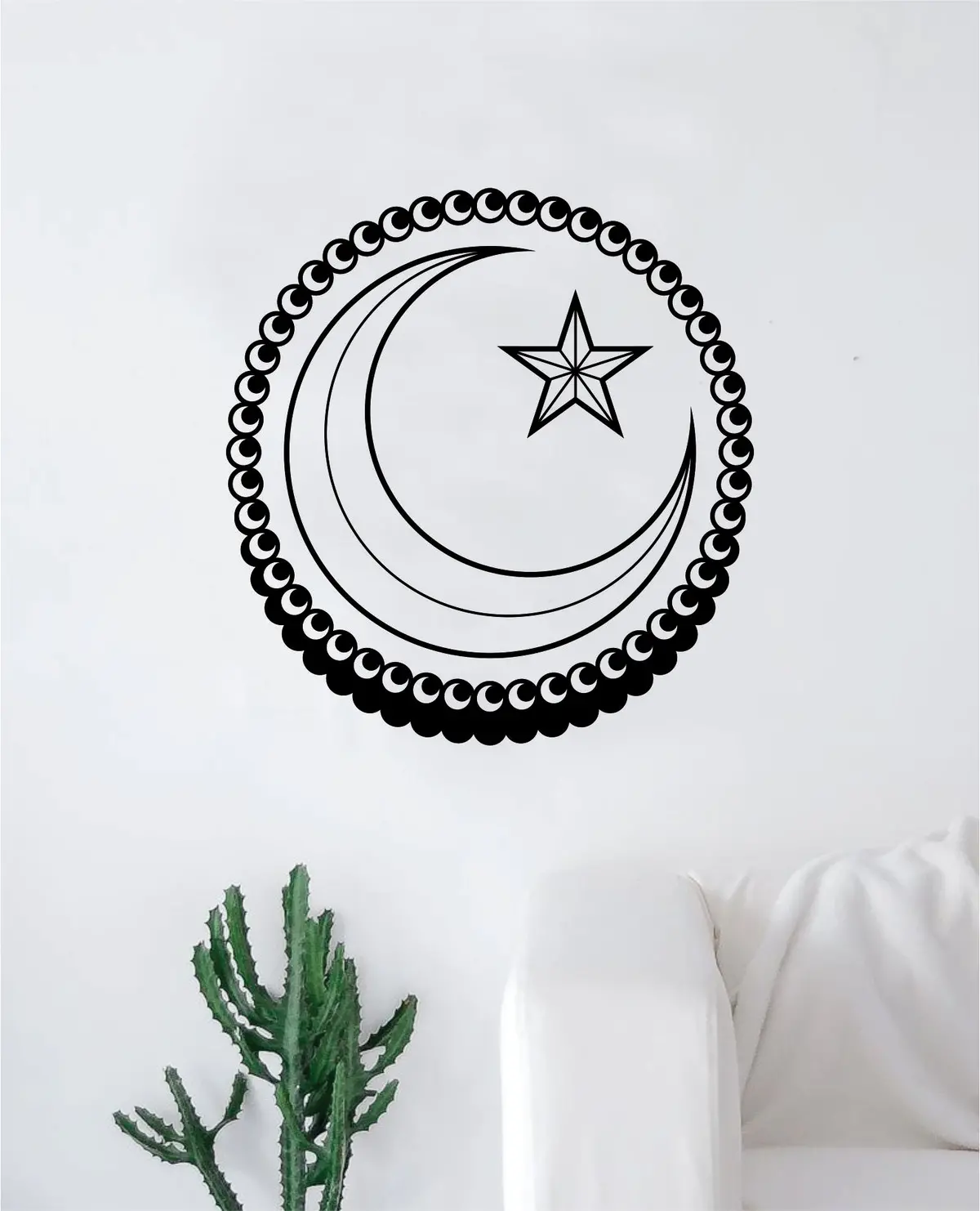 Star Crescent Moon Decal Sticker Wall Vinyl Art Home Decor Inspirational Kids Nursery Teen Religious 1