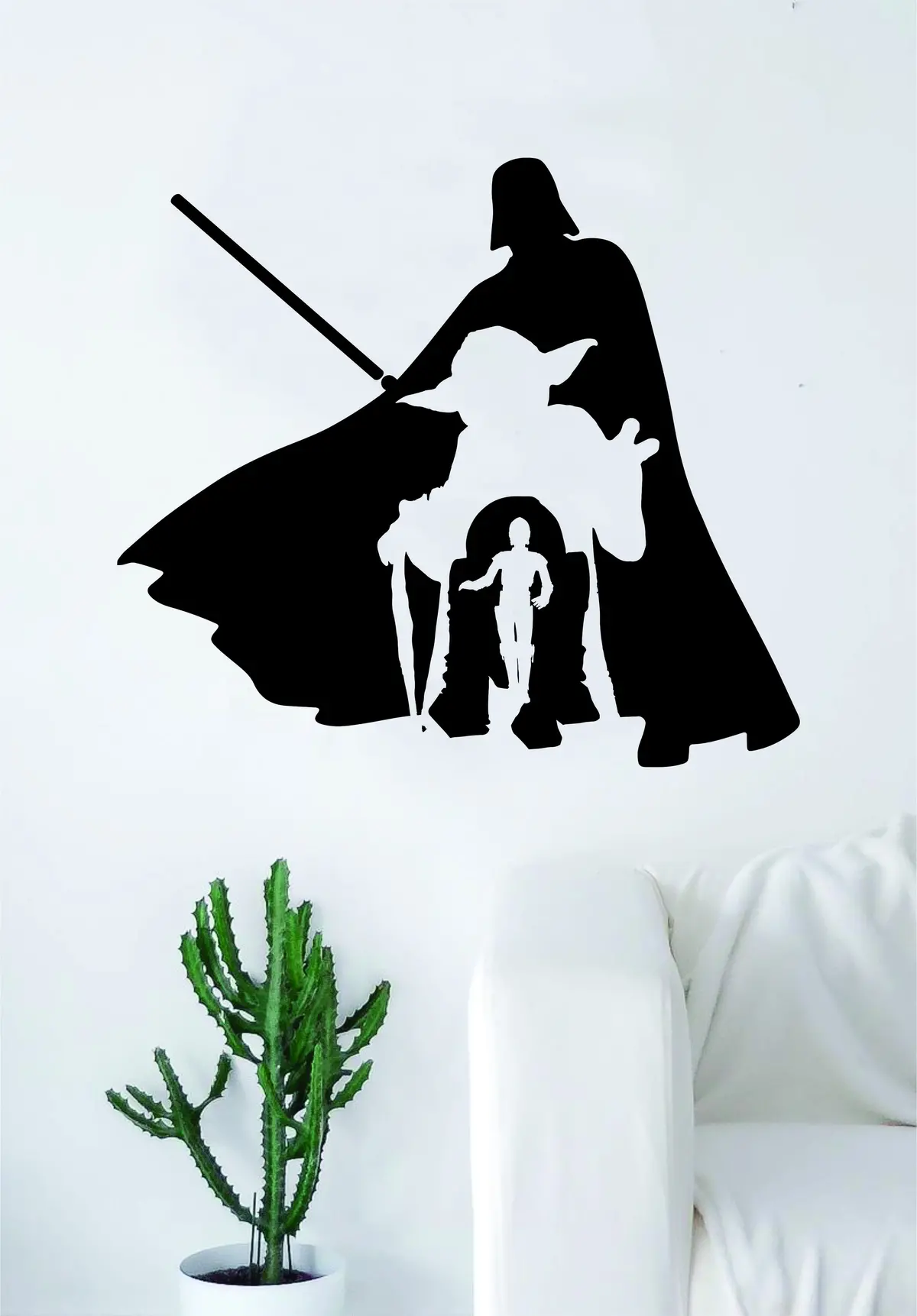 Star Wars Collage V2 Quote Decal Sticker Wall Vinyl Decor Art Room Teen Kids Movies Darth Vader Yoda R2d2 C3p0 Jedi Dark Side 1