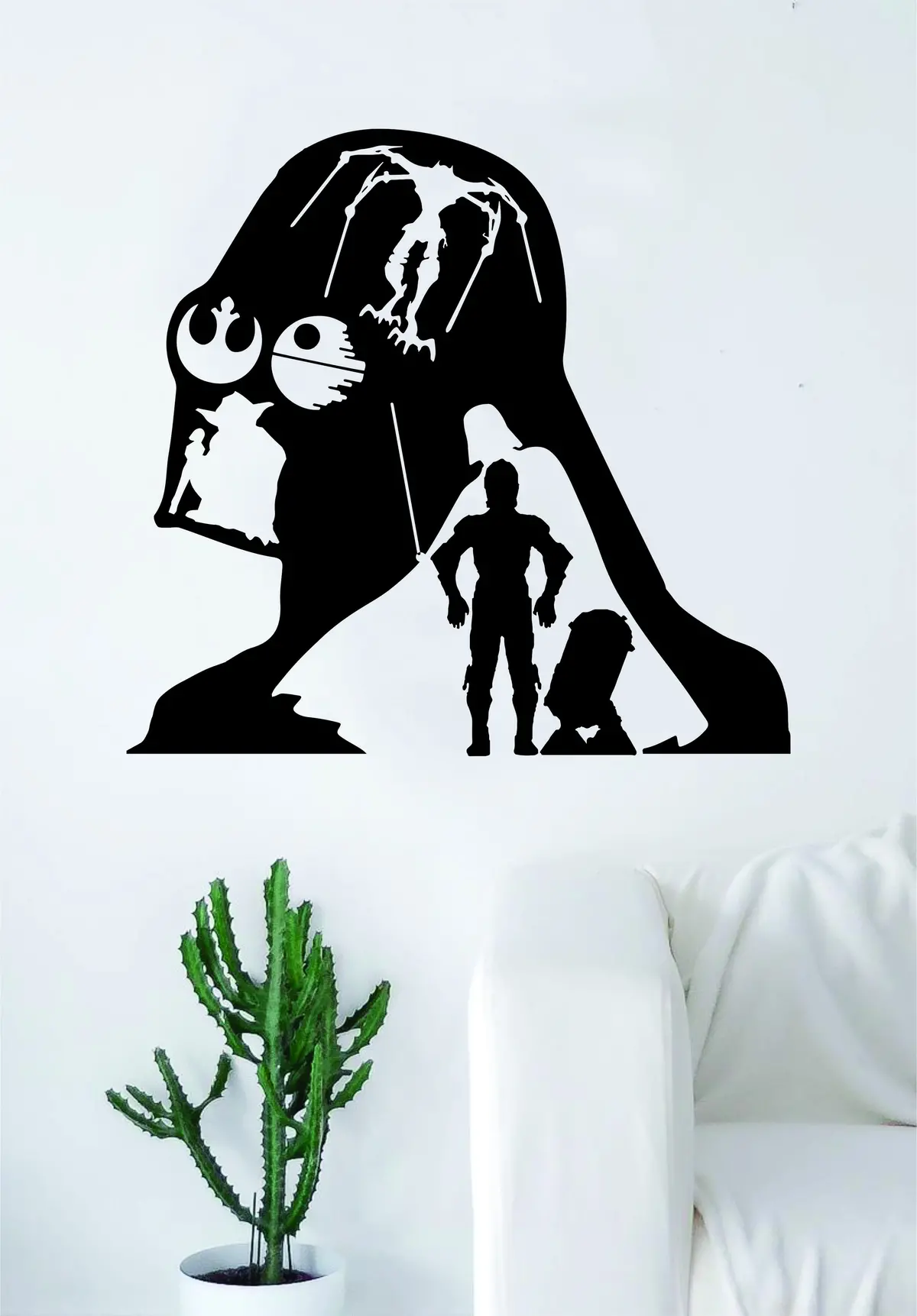 Star Wars Collage Quote Decal Sticker Wall Vinyl Decor Art Room Teen Kids Movies Darth Vader Yoda R2d2 C3p0 Jedi Dark Side 1