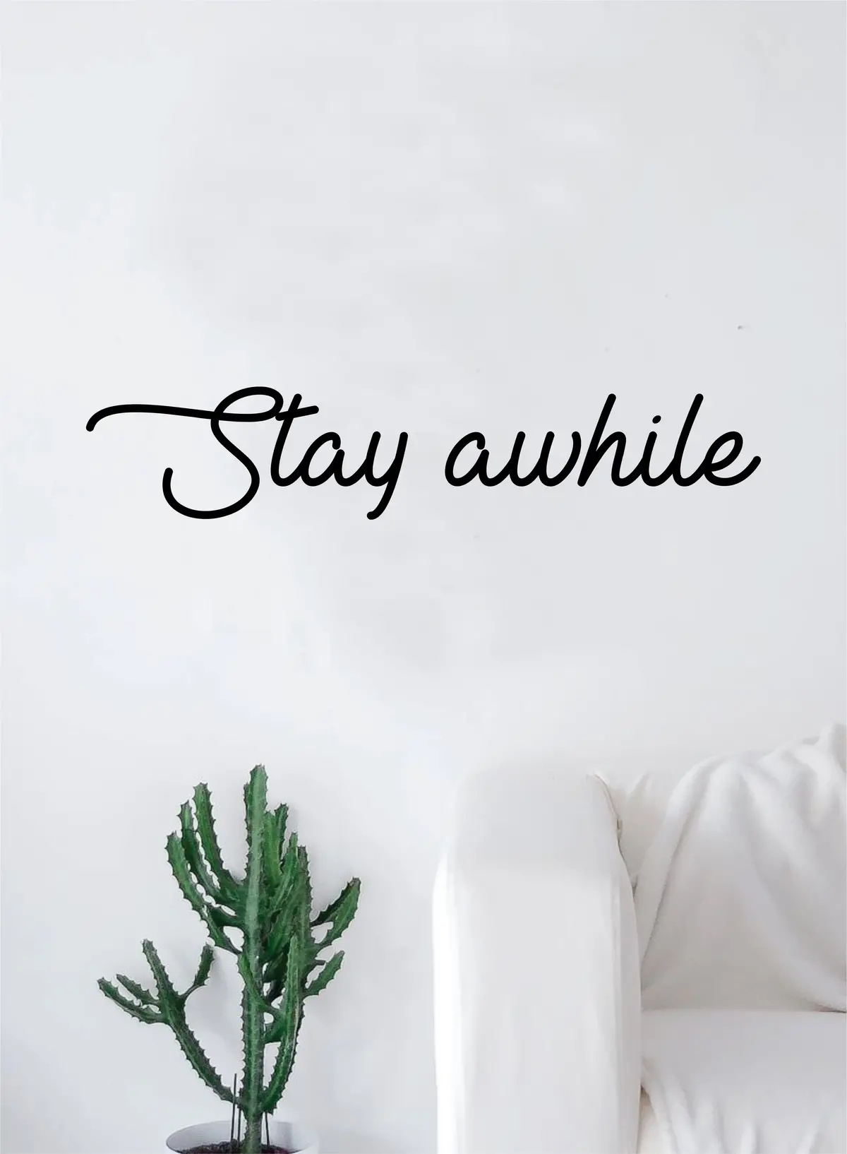 Stay Awhile Quote Decal Sticker Wall Vinyl Art Home Decor Inspirational Beautiful Family Living Room 1