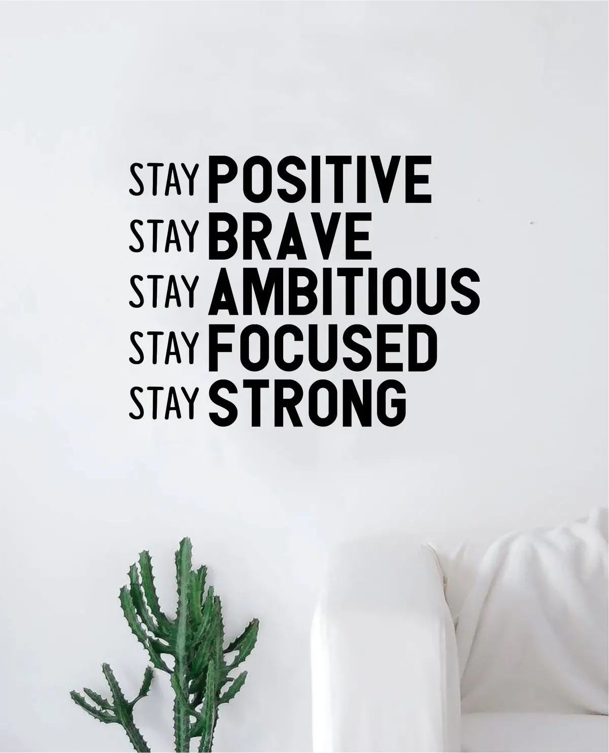 Stay Positive Brave Decal Sticker Wall Vinyl Art Wall Bedroom Room Home Decor Inspirational Motivational Teen Nursery 1