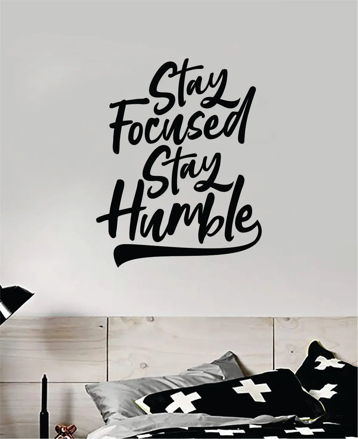 Stay Focused Stay Humble V2 Quote Wall Decal Sticker Bedroom Room Art Vinyl Inspirational Motivational Kids Teen Baby Nursery School Girls Gym Sports 1