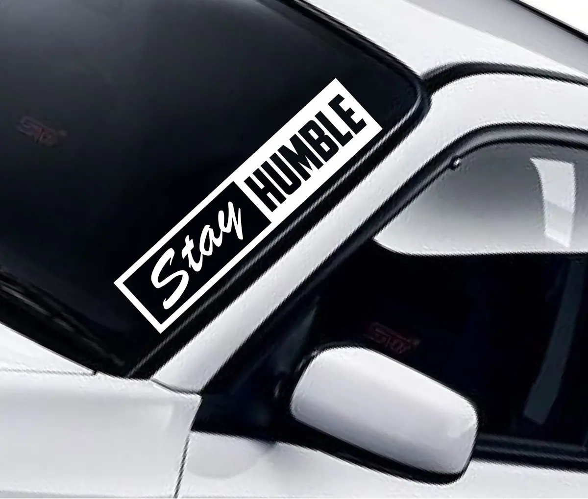 Stay Humble V2 Wall Decal Car Truck Window Windshield Jdm Sticker Vinyl Lettering Quote Drift Boy Girl Funny Sadboyz Racing Men Broken Heart Club Japanese 1