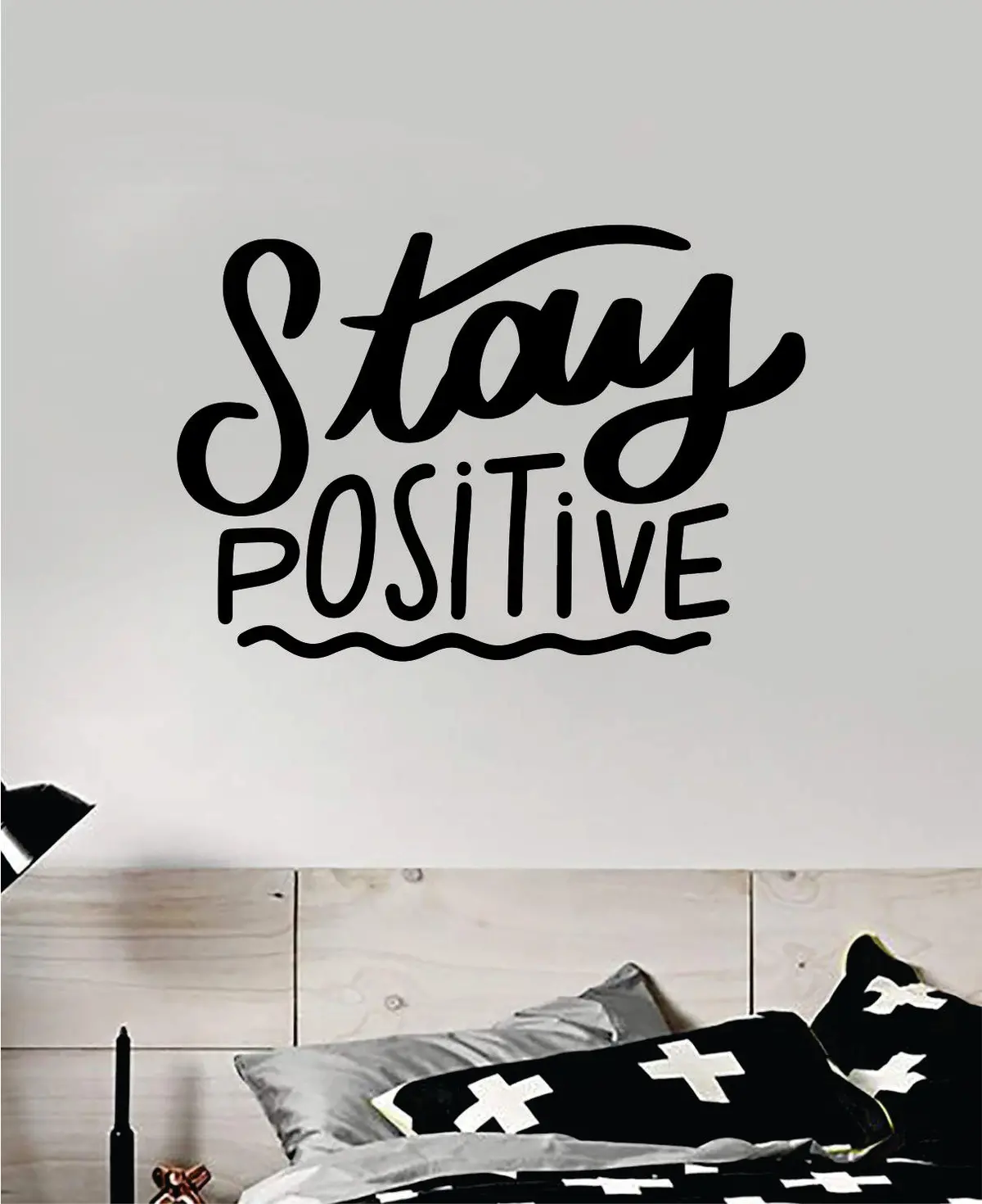 Stay Positive V2 Wall Decal Home Decor Bedroom Art Sticker Vinyl Teen Baby School Quote Good Vibes Smile 1