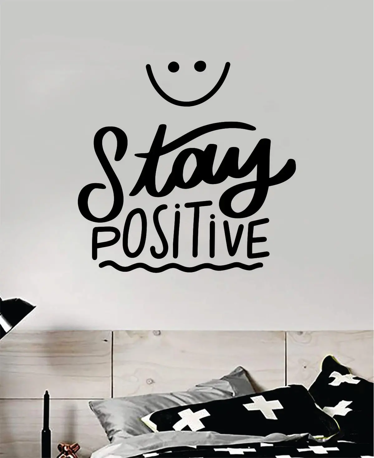 Stay Positive V3 Wall Decal Home Decor Bedroom Art Sticker Vinyl Teen Baby School Quote Good Vibes Smile 1