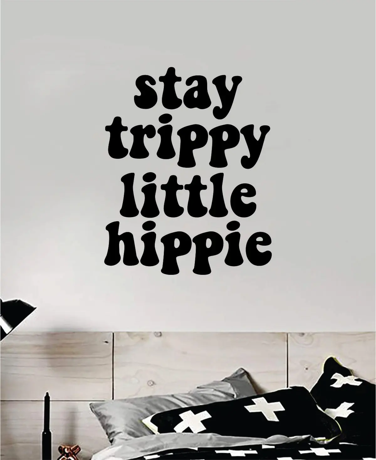 Stay Trippy Little Hippie V2 Quote Wall Decal Sticker Bedroom Room Art Vinyl Inspirational Hippy Funny Good Vibes Teen Yoga Stoner Girls 1