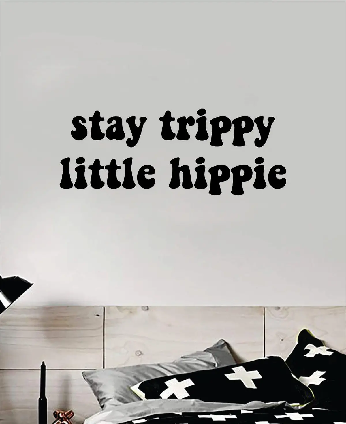 Stay Trippy Little Hippie V3 Quote Wall Decal Sticker Bedroom Room Art Vinyl Inspirational Hippy Funny Good Vibes Teen Yoga Stoner Girls 1