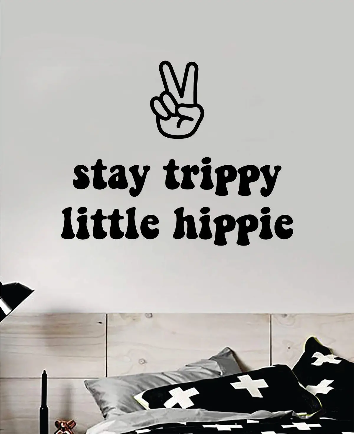 Stay Trippy Little Hippie V4 Quote Wall Decal Sticker Bedroom Room Art Vinyl Inspirational Hippy Funny Good Vibes Teen Yoga Stoner Girls 1