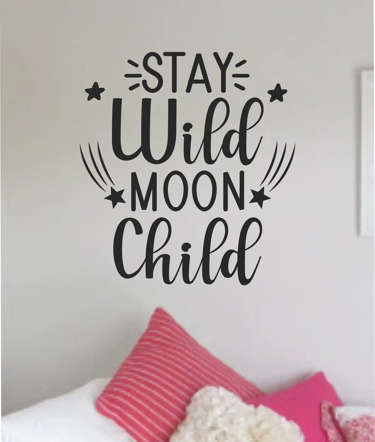 Stay Wild Moon Child V3 Quote Wall Decal Sticker Vinyl Art Decor Bedroom Room Boy Girl Teen Inspirational Motivational School Nursery Adventure Travel 1