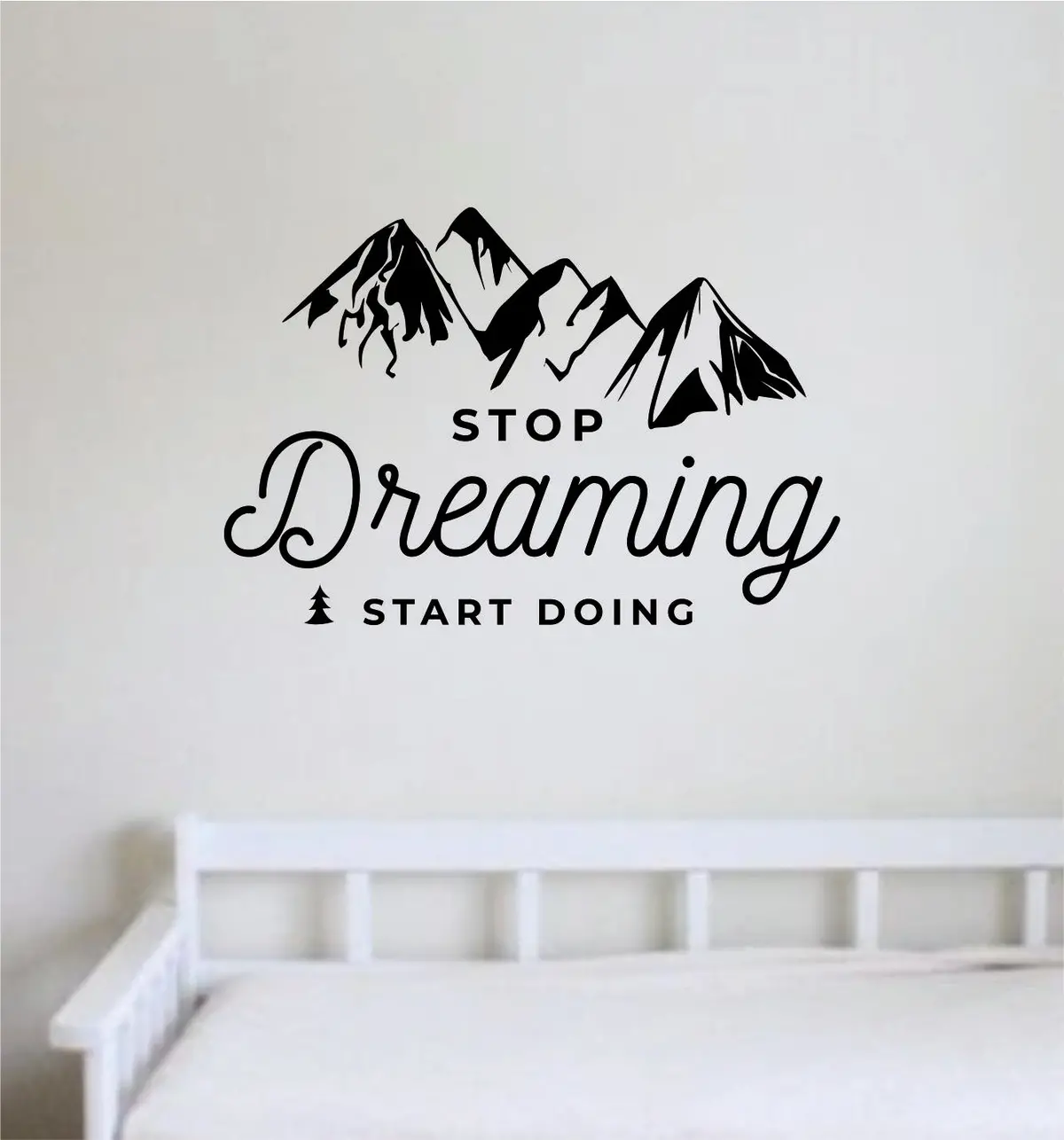 Stop Dreaming Start Doing Wall Decal Home Decor Bedroom Vinyl Sticker Quote Baby Teen Nursery Girl School Adventure Travel Mountains 1
