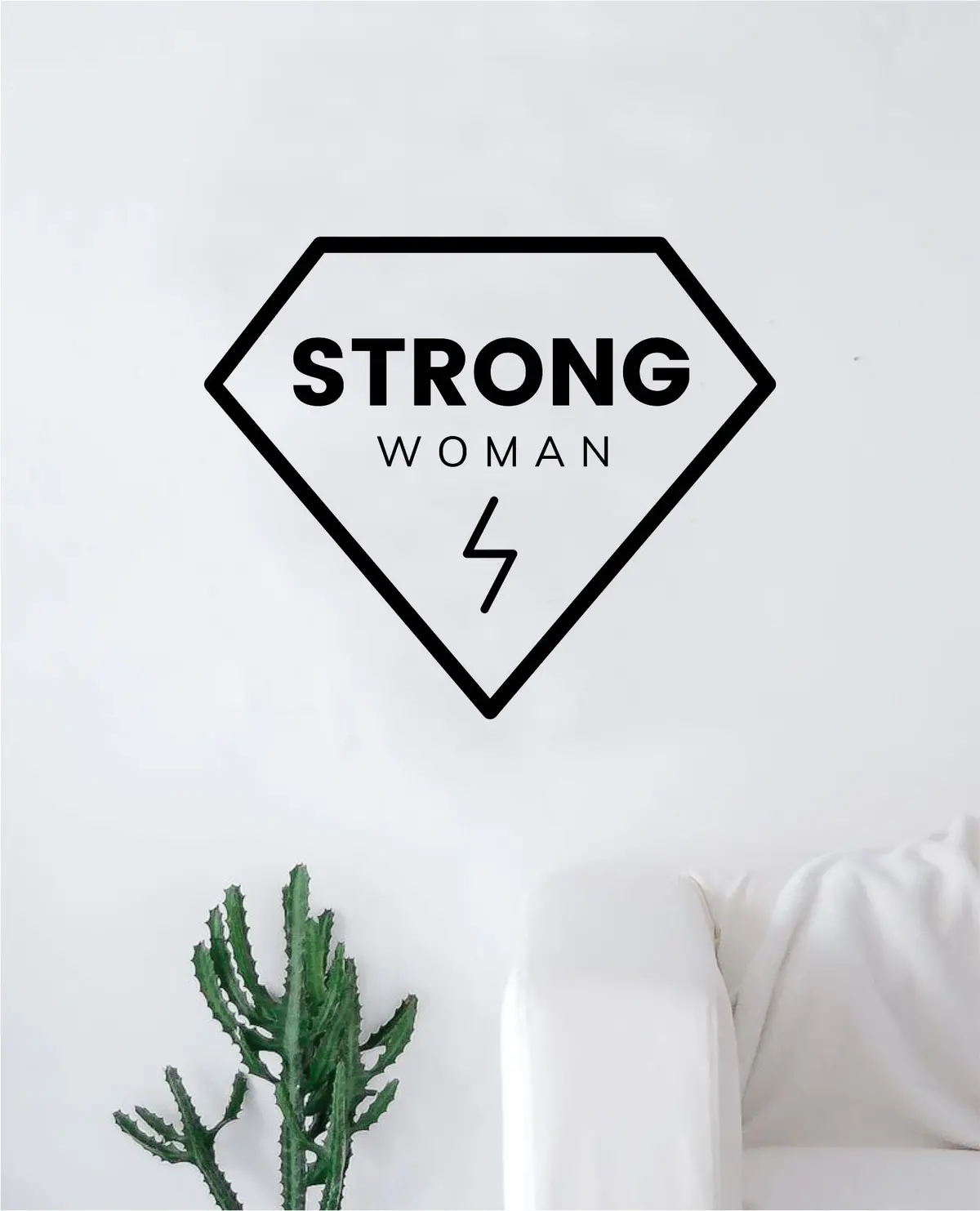 Strong Woman Diamond Girl Power Wall Decal Sticker Vinyl Art Bedroom Living Room Decor Decoration Teen Quote Inspirational Motivational Cute Lady Feminism Feminist Empower Grl Pwr Love Beautiful 1