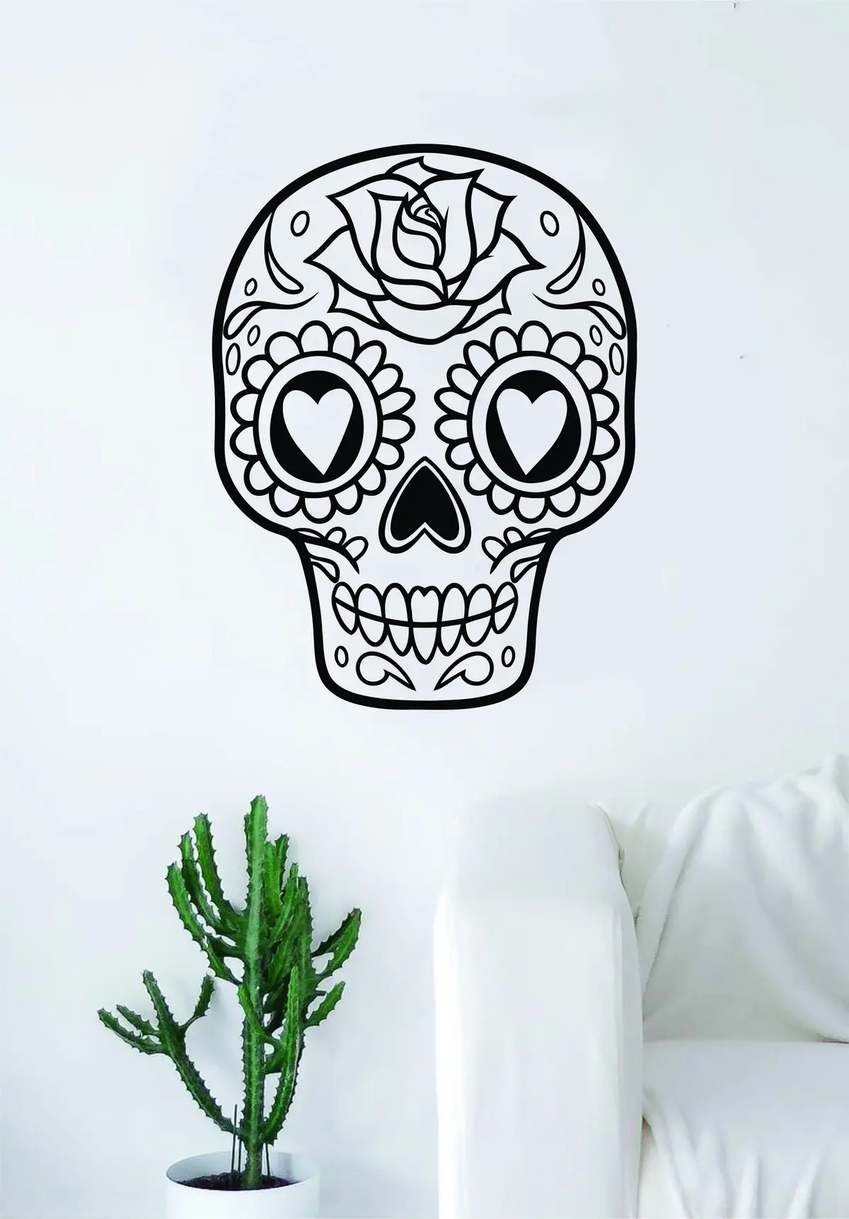 Sugar Skull V13 Art Wall Decal Sticker Vinyl Living Room Bedroom Decor Teen Day Of The Dead Rose 1