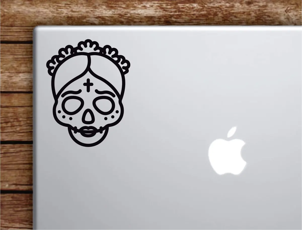 Sugar Skull V3 Laptop Wall Decal Sticker Vinyl Art Quote Macbook Apple Decor Car Window Truck Teen Inspirational Girls Sugarskull Mexican Tattoo 1