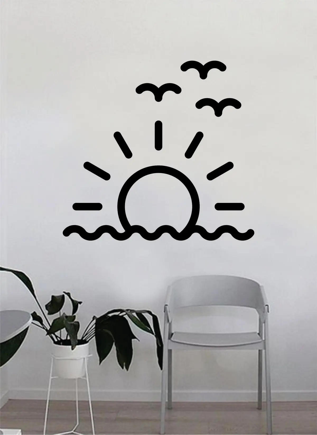 Sunset Sunrise Wall Decal Sticker Bedroom Home Room Art Vinyl Inspirational Teen Baby Nursery Sun Nature Beautiful Birds 1