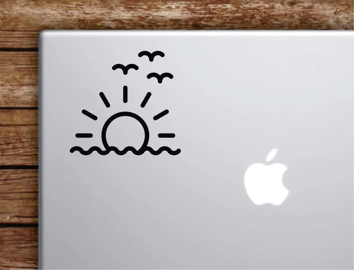 Sunset Sunrise Laptop Wall Decal Sticker Vinyl Art Quote Macbook Apple Decor Car Window Truck Teen Inspirational Girls Beach Ocean 1