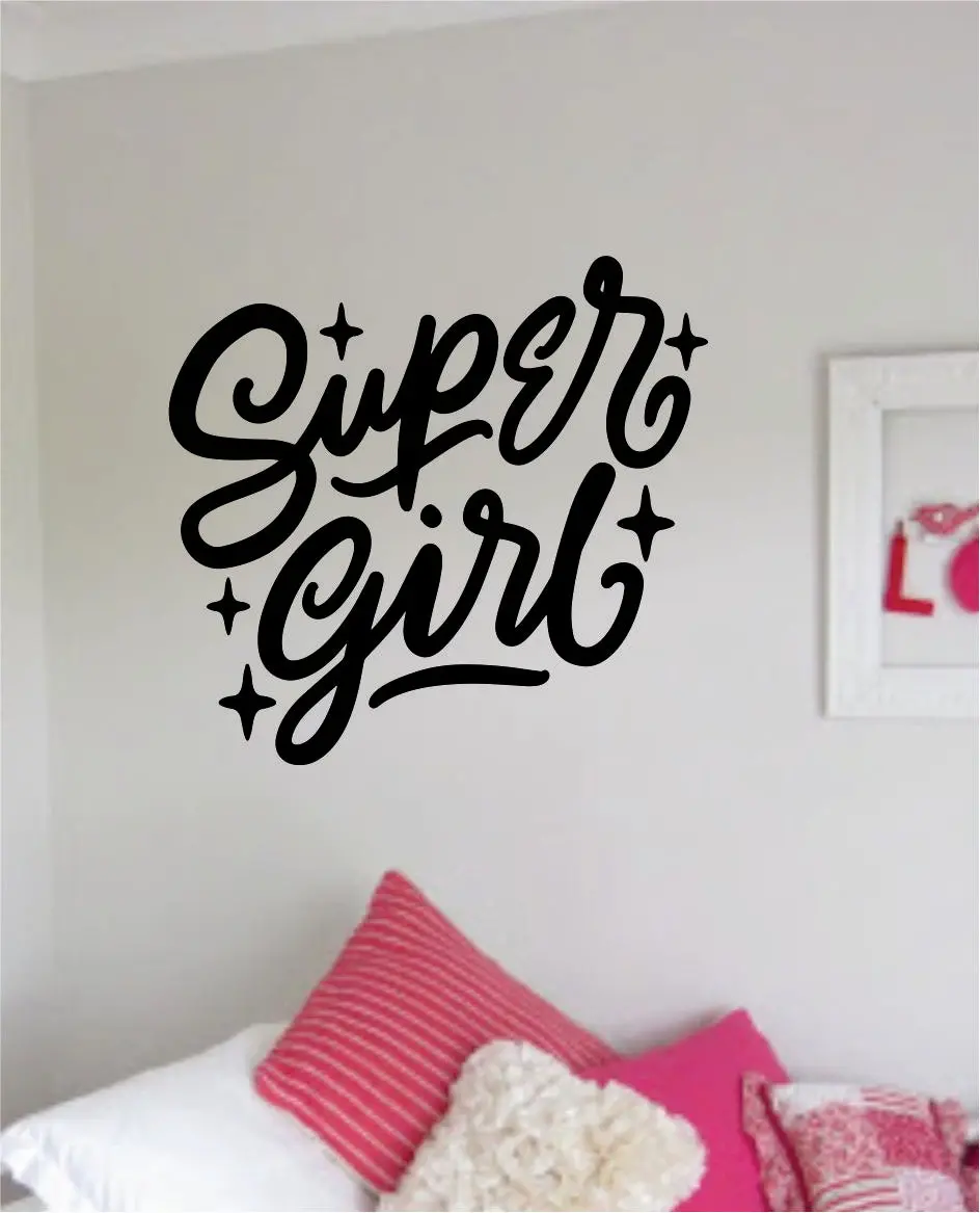 Super Girl Quote Wall Decal Sticker Decor Vinyl Art Bedrom Cute Daughter Baby Teen Princess Nursery Kids 1
