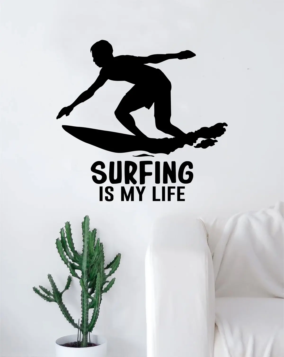 Surfing Is My Life Decal Sticker Wall Vinyl Art Home Room Decor Living Room Bedroom Sports Quote Surf Surfer Ocean Beach 1