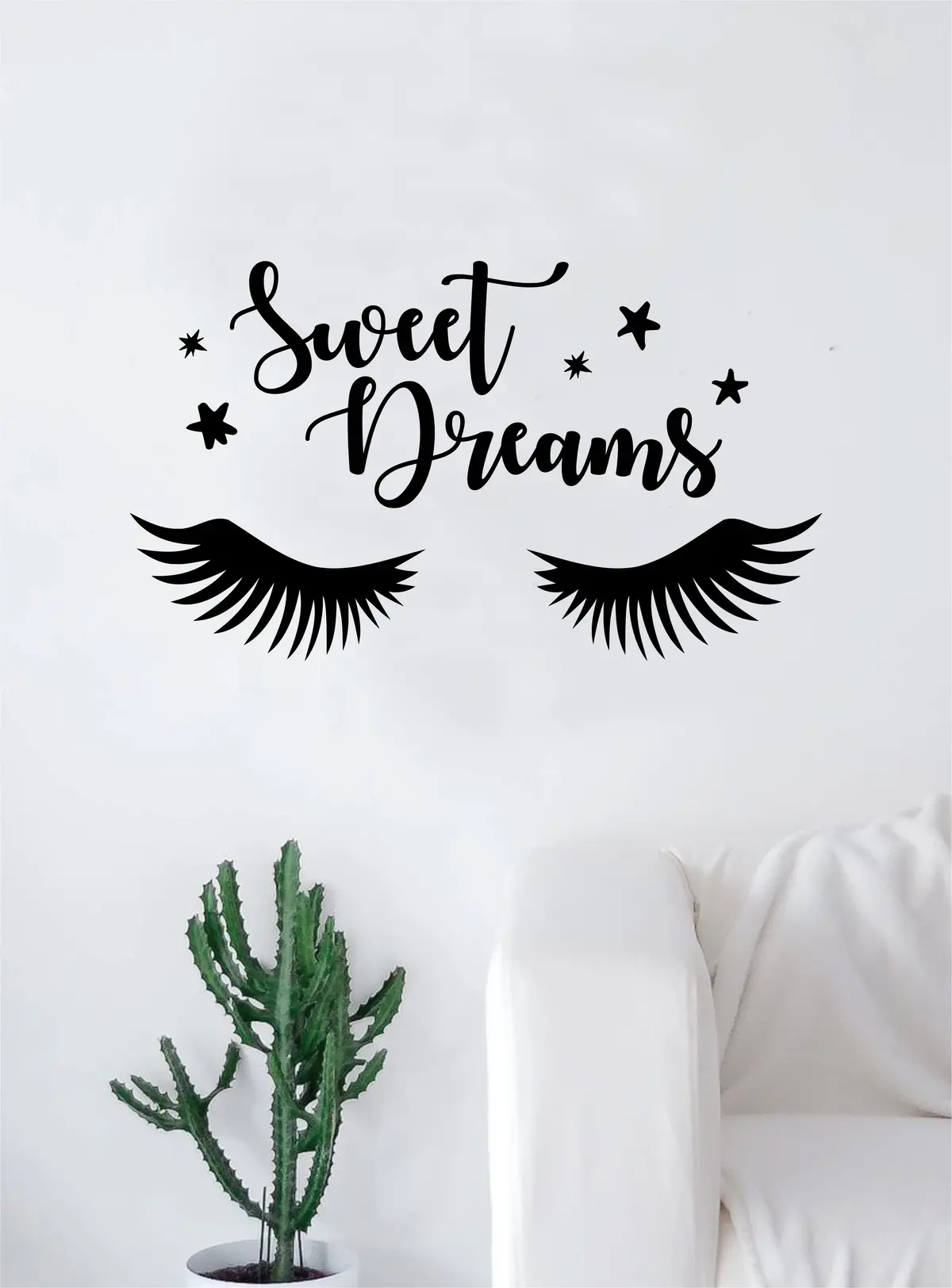 Sweet Dreams Eyelashes Beautiful Design Decal Sticker Wall Vinyl Decor Art Eyebrows Make Up Cosmetics Beauty Salon Mua Lashes 1
