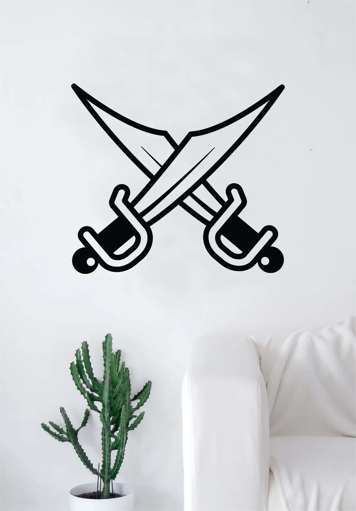 Swords Gamer Video Game Decal Sticker Wall Vinyl Decor Art Home Bedroom Retro Classic Nerd Teen Kids Adventure Epic 1