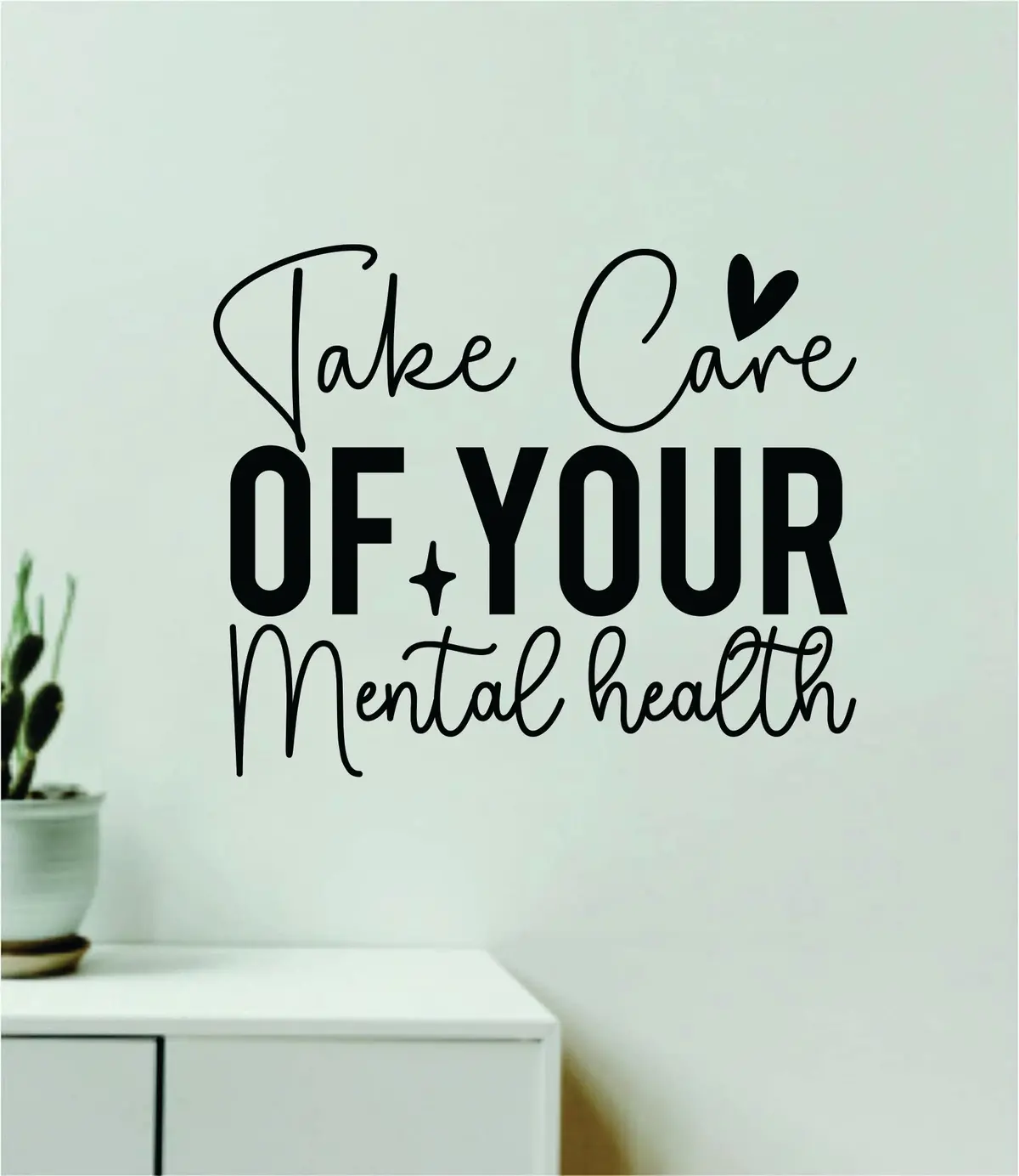 Take Care Of Your Mental Health Wall Decal Home Decor Art Sticker Vinyl Quote Inspirational Positive Affirmation 1
