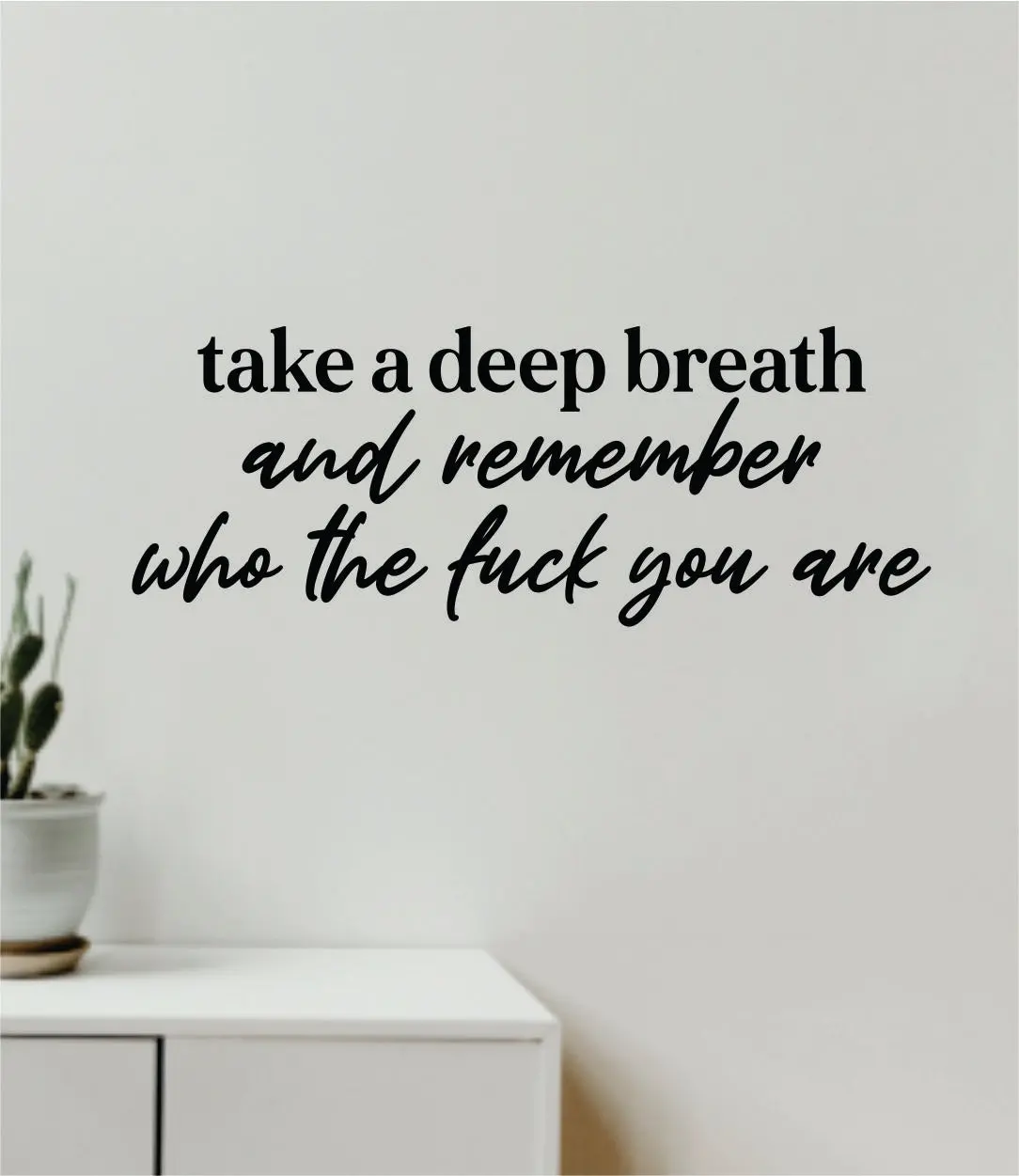 Take A Deep Breath Quote Wall Decal Sticker Vinyl Art Decor Bedroom Room Boy Girl Namaste Yoga Meditate Buddha 1
