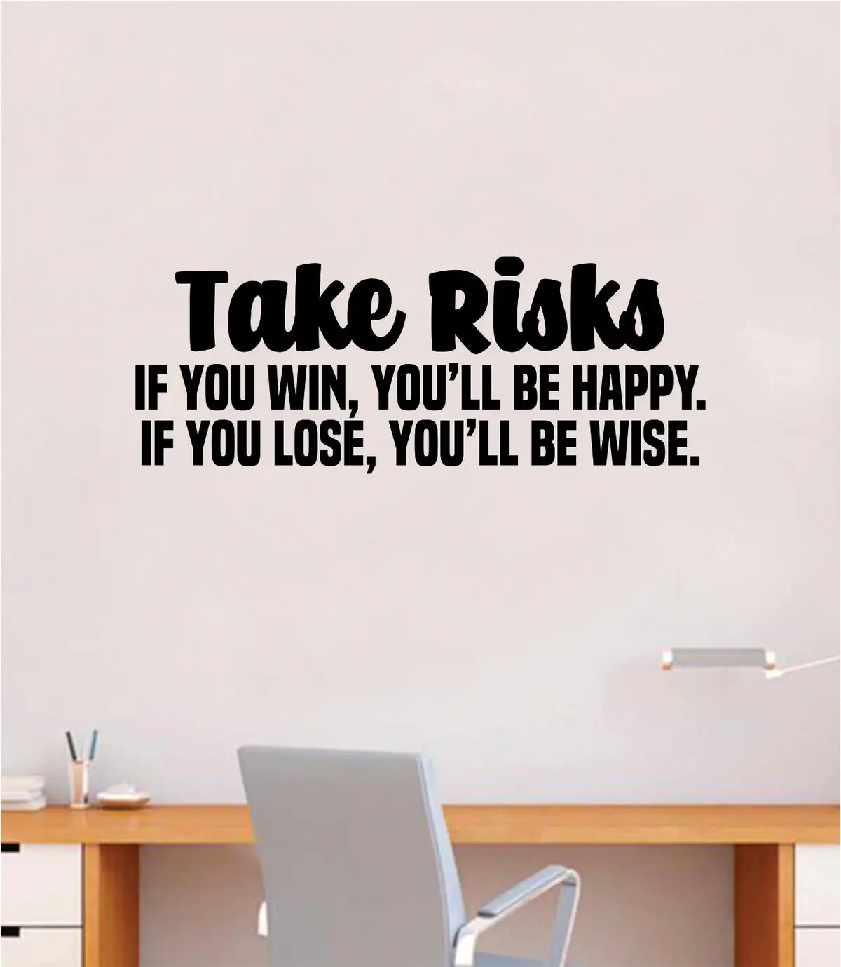 Take Risks Gym Fitness Wall Decal Home Decor Bedroom Room Vinyl Sticker Teen Art Quote Inspirational Motivational Girls School Nursery 1