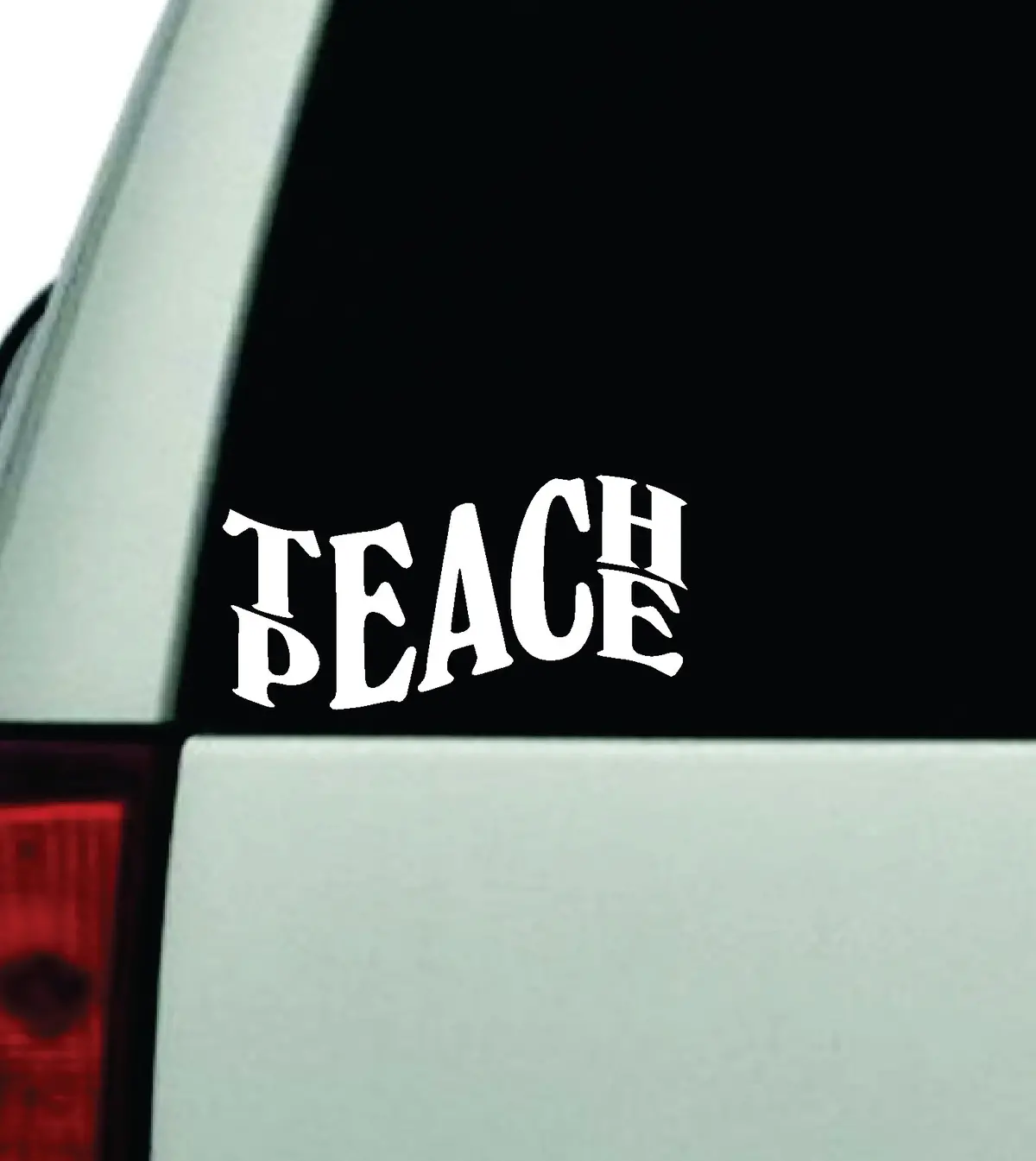 Teach Peace V5 Car Decal Truck Window Windshield Rearview Jdm Bumper Sticker Vinyl Quote Boy Girls Funny Mom Milf Women Trendy Cute Aesthetic Bestie Love Teacher 1