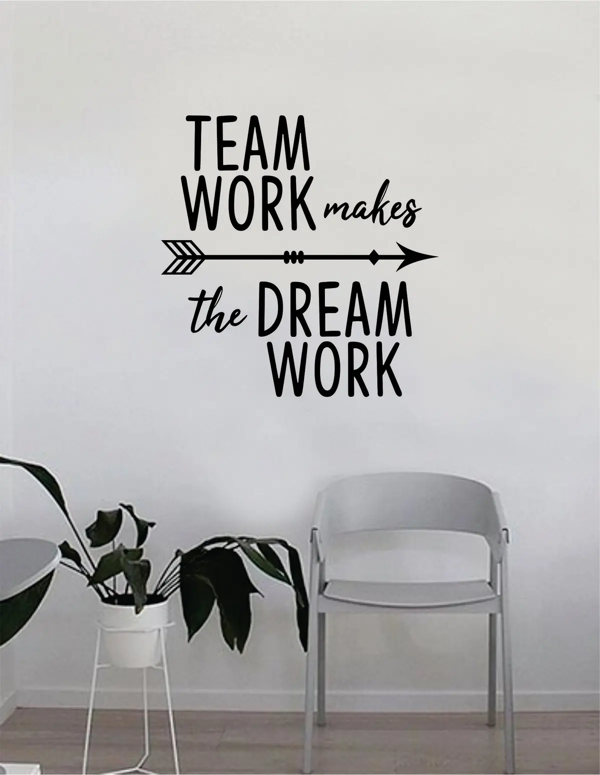 Team Work Makes The Dream Work Quote Decal Sticker Wall Vinyl Art Home Room Decor Teacher School Classroom Office Job Sports 1