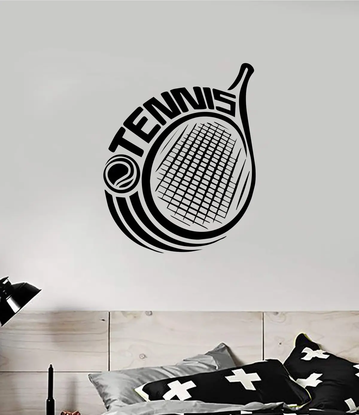 Tennis Wall Decal Sticker Vinyl Art Home Decor Inspirational Nursery Boys Girls Sports Teen Racket Court 1