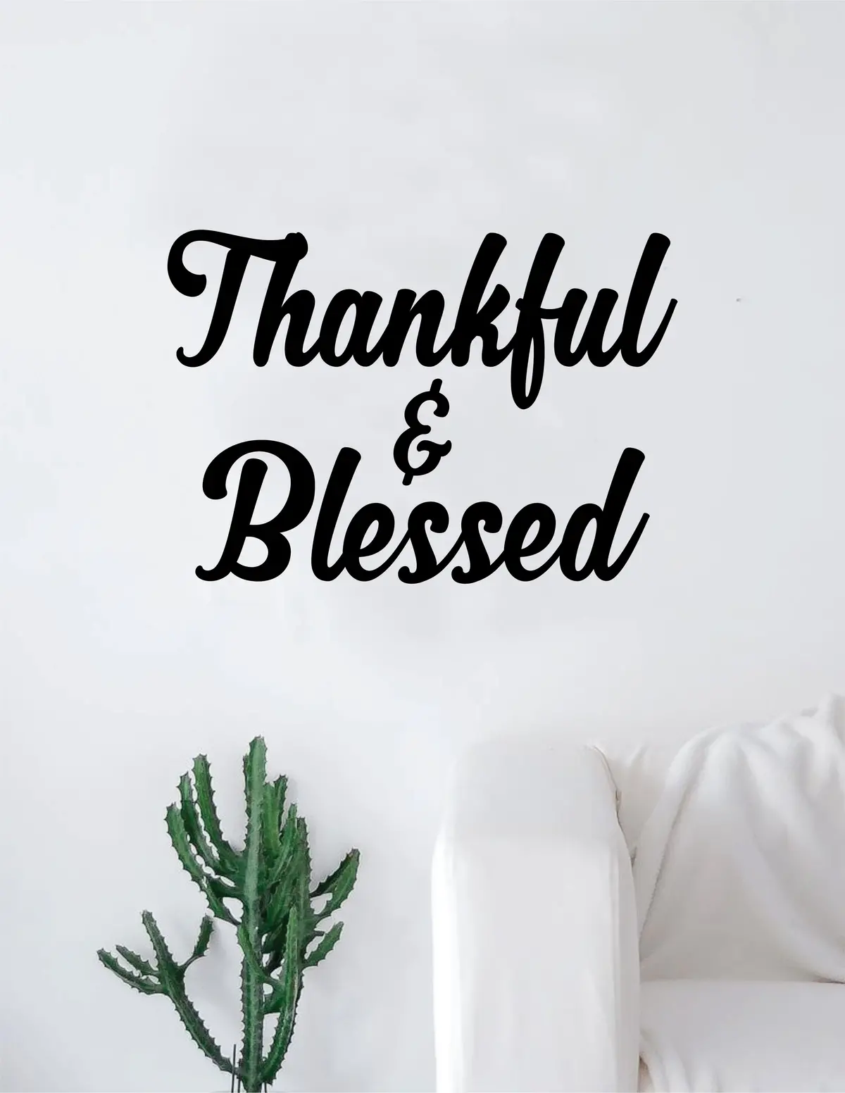 Thankful And Blessed Decal Sticker Wall Vinyl Art Home Decor Teen Quote Beautiful Inspirational 1