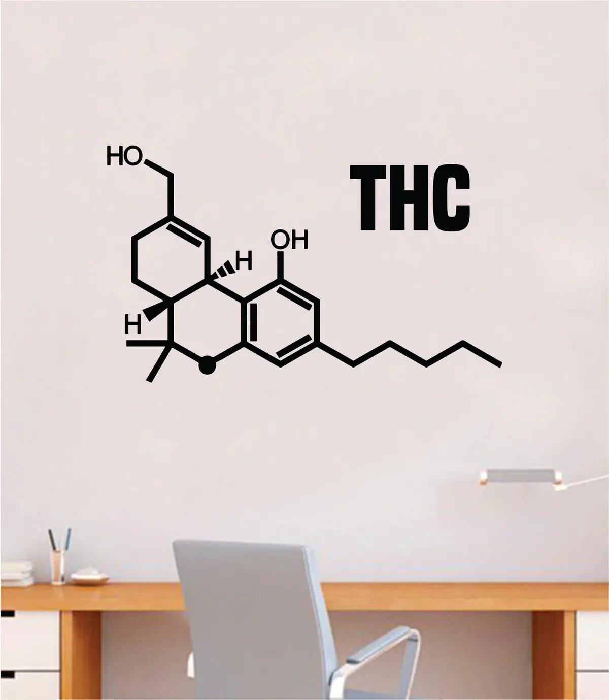 Thc Molecule Quote Decal Sticker Wall Vinyl Art Home Room Decor Teacher School Classroom Work Job Smart Learn Chemist Science 1