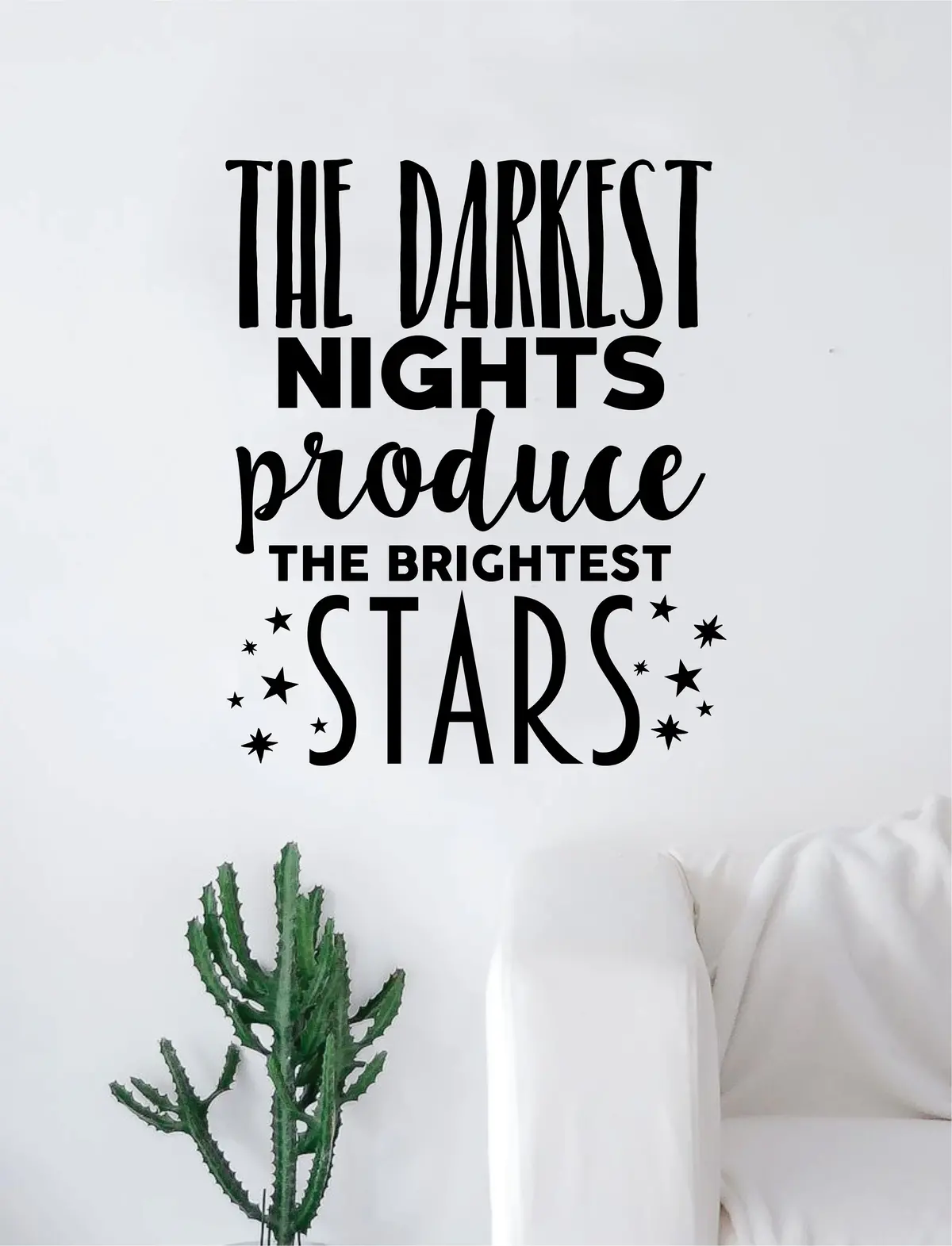 The Darkest Nights Produce The Brightest Stars Quote Wall Decal Sticker Room Art Vinyl Inspirational Decor 1