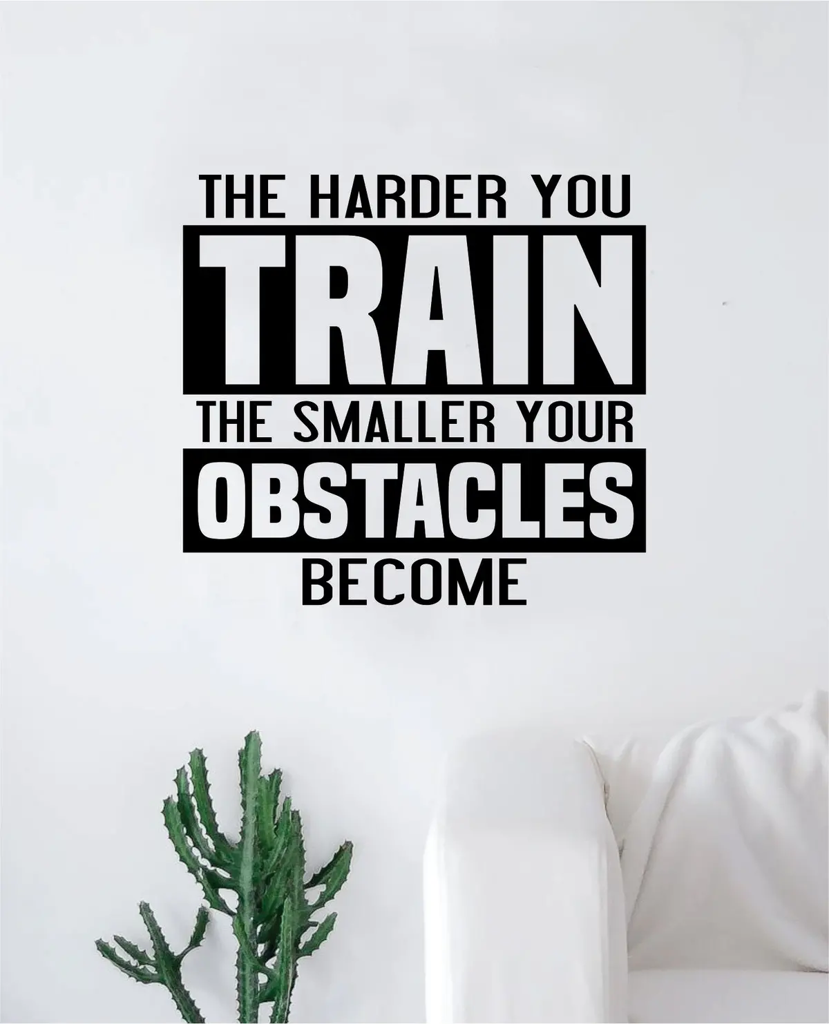 The Harder You Train Decal Sticker Wall Vinyl Art Wall Bedroom Room Decor Motivational Inspirational Teen Gym Fitness Sports 1