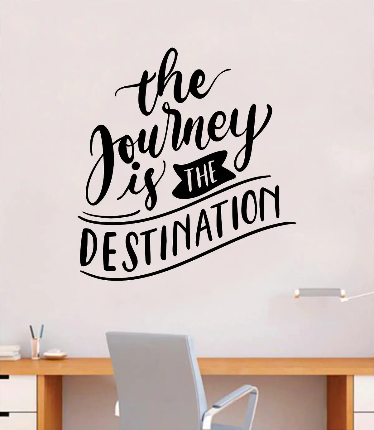 The Journey Is The Destination Quote Wall Decal Sticker Bedroom Room Art Vinyl Beautiful Inspirational Adventure Travel Wanderlust Kids Baby Nursery 1