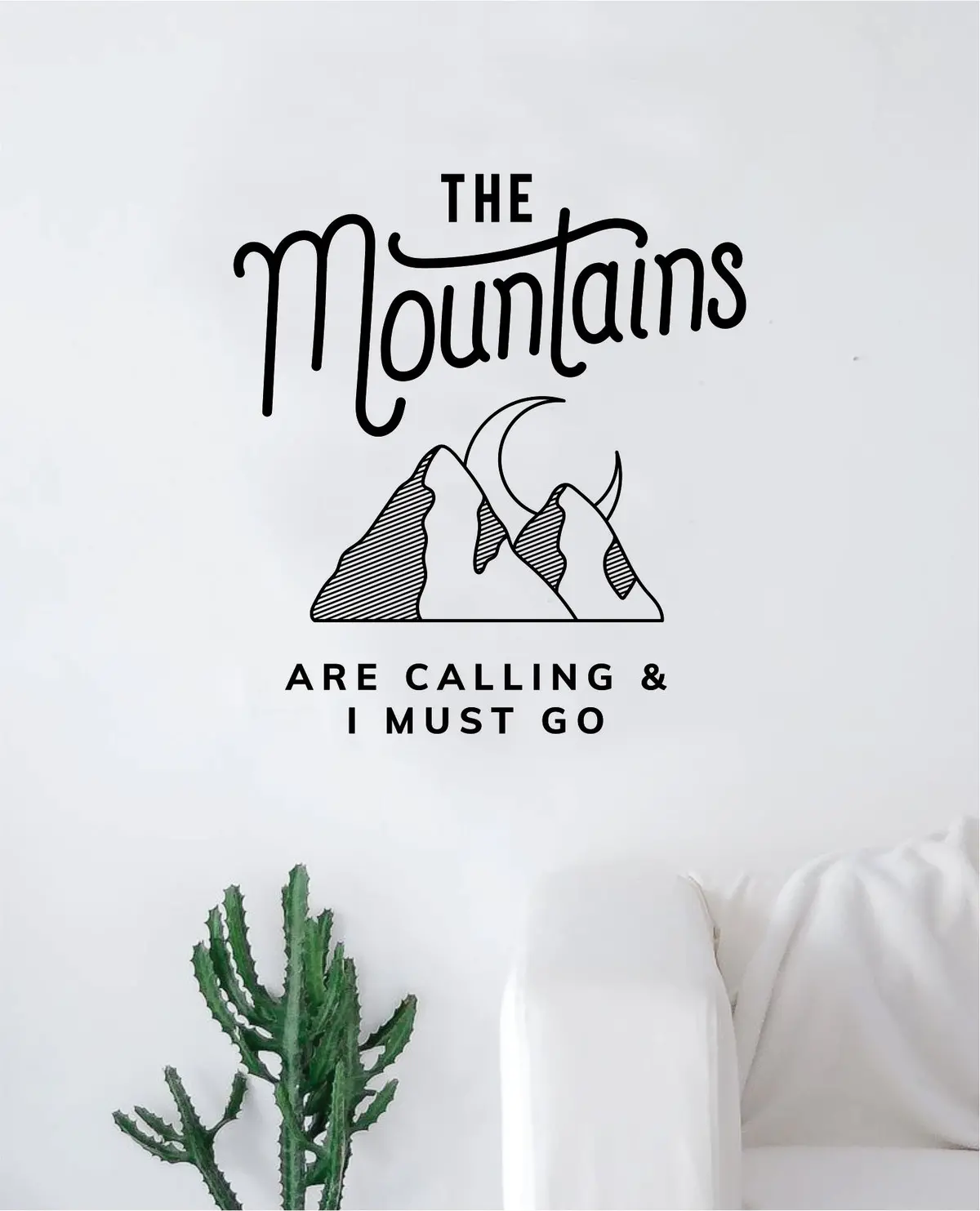 The Mountains Are Calling V2 Decal Sticker Wall Vinyl Art Wall Bedroom Room Home Decor Inspirational Teen Nursery Travel Adventure 1