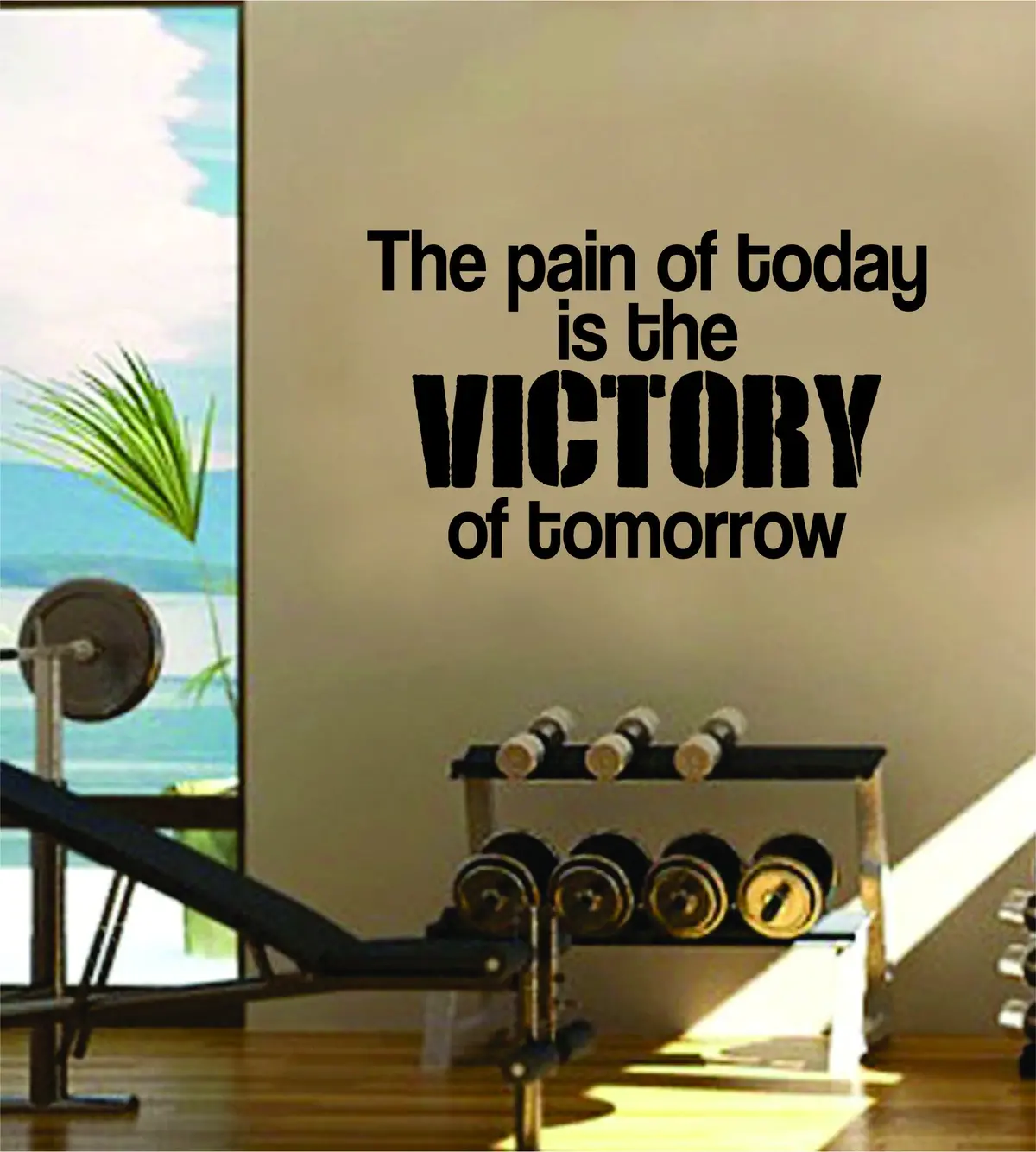 The Pain Of Today Gym Fitness Quote Weights Health Design Decal Sticker Wall Vinyl Art Decor Home 1