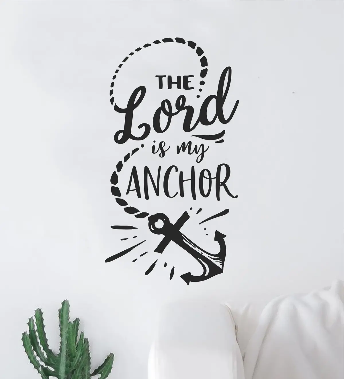 The Lord Is My Anchor Quote Wall Decal Sticker Bedroom Home Room Art Vinyl Inspirational Motivational Teen Decor Religious Bible Verse Blessed Jesus Church God 1