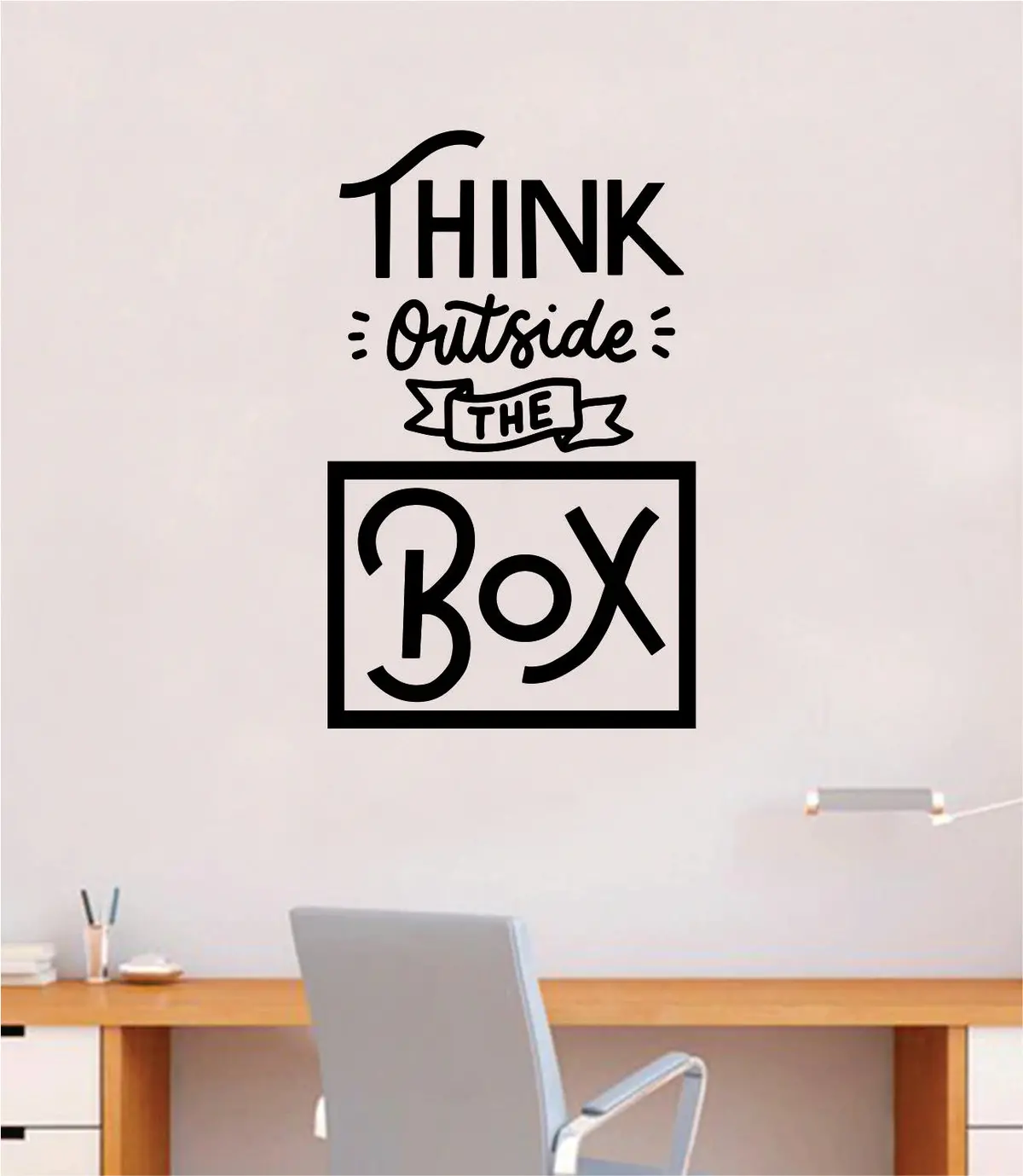 Think Outside The Box V2 Wall Decal Sticker Home Decor Vinyl Art Bedroom Teen Inspirational Quote Cute School Nursery Baby Kids Science 1